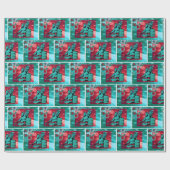 クリスマスのプレゼントのゆがみを競争させる西部の女性のカーボーイのバレル ラッピングペーパー (フラット)