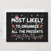 クリスマスのプレゼントを全て整理する可能性が最も高い 招待状 (正面)