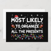 クリスマスのプレゼントを全て整理する可能性が最も高い 招待状 (正面/裏面)