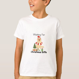 "クリスマスのプレゼントを待とう:楽しい子供用Tシャツ" Tシャツ