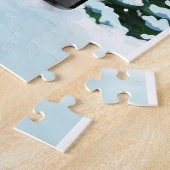 クリスマスのプレゼントを持つオーストラリアの羊飼いの犬 ジグソーパズル (側面)