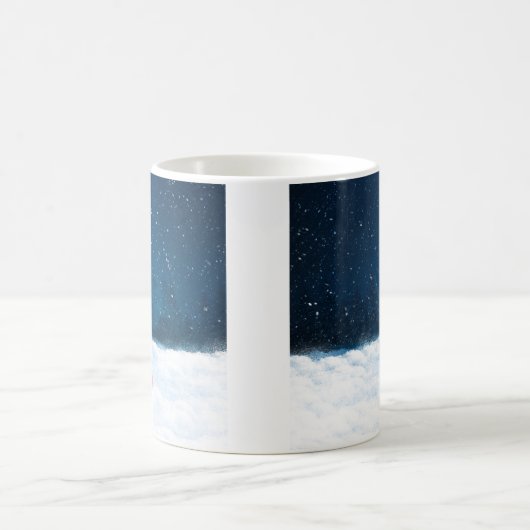 クリスマスのプレゼントを持つシベリアのハスキー犬 コーヒーマグカップ (中央)