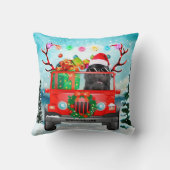 クリスマスのプレゼントを持つニューファンドランド犬 クッション (裏面)