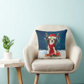 クリスマスのプレゼントを持つビーグル犬 クッション (椅子)