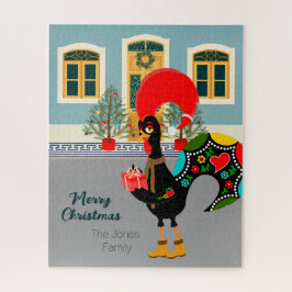 クリスマスのプレゼントを持つポルトガルのオンドリ ジグソーパズル