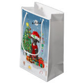 クリスマスのプレゼントを持つ大きなダン犬 スモールペーパーバッグ (裏面アングル)