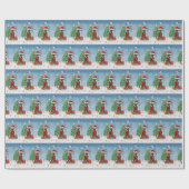 クリスマスのプレゼントを持つ大きなダン犬 ラッピングペーパー (フラット)