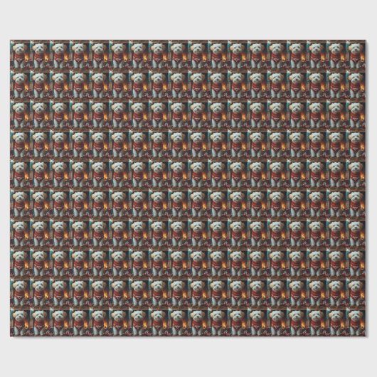 クリスマスのプレゼントを贈るハバニーズの犬 ラッピングペーパー (フラット)