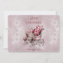 クリスマスのプレゼント付きそり ホリデーカード