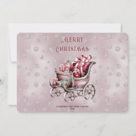 クリスマスのプレゼント付きそり ホリデーカード