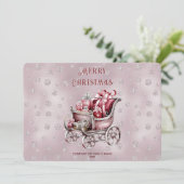 クリスマスのプレゼント付きそり ホリデーカード (スタンド正面)