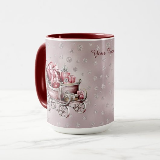 クリスマスのプレゼント付きそり ホリデーマグ マグカップ (正面左)