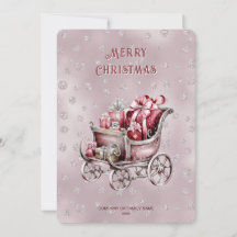 クリスマスのプレゼント付きソリ クリスマスカード