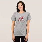 クリスマスのプレゼント付きソリ 冬の女性用 トライブレンドTシャツ (正面全面)