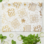 クリスマスのプレゼント 4 キッチンタオル (折り畳み)