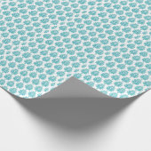 クリスマスのプレゼントWrappiのためのティール(緑がかった色)のダマスク織の包装紙 ラッピングペーパー (角)