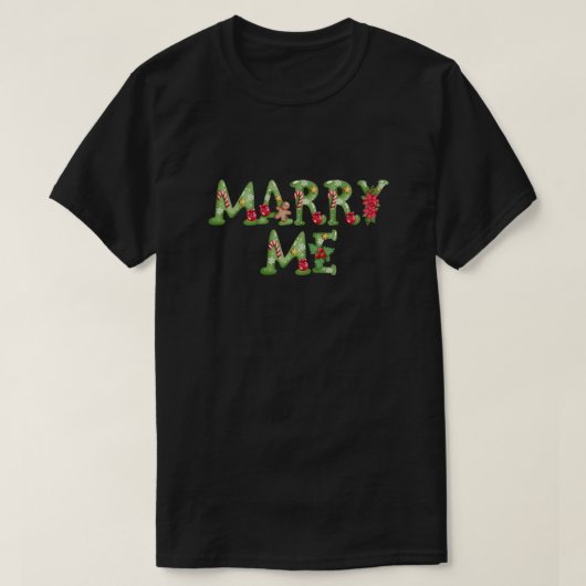 クリスマスのプロポーズが結婚 Tシャツ (デザイン正面)