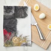 クリスマスのプードルの台所タオル キッチンタオル (四つ折り)