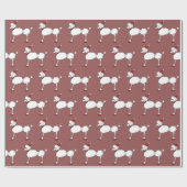 クリスマスのプードルの芸術の赤い包装紙 ラッピングペーパー (フラット)