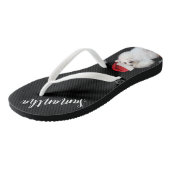 クリスマスのプードル犬の名前入りなビーチサンダル ビーチサンダル (アングル)