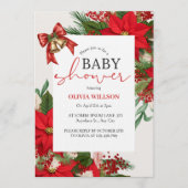 クリスマスのベイビーシャワーのフェスティブスタイル 招待状 (正面)