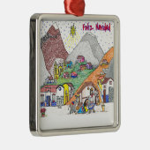 クリスマスのベネズエラのオーナメント- Feliz Navidad メタルオーナメント (右)