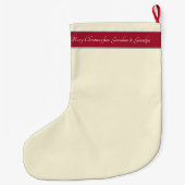 クリスマスのベビーのイエス・キリストPointsettiaのリース ラージクリスマスストッキング (裏面)