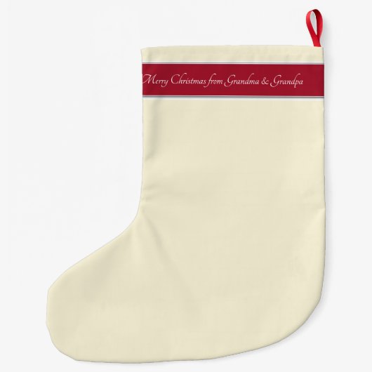 クリスマスのベビーのイエス・キリストPointsettiaのリース ラージクリスマスストッキング (裏面)