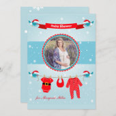 クリスマスのベビーシャワーの写真の招待状 招待状 (正面/裏面)