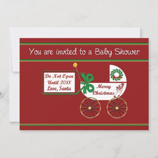 クリスマスのベビーシャワーの招待状　メリークリスマス 招待状 (正面)