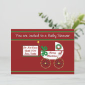 クリスマスのベビーシャワーの招待状　メリークリスマス 招待状 (スタンド正面)