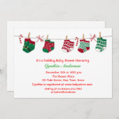 クリスマスのベビーシャワー 招待状 (正面/裏面)