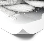 クリスマスのベビーホッキョクグマの鉛筆画 ポスター (角)