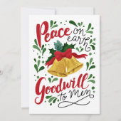 クリスマスのベル フラット ホリデー カード (正面)