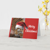 クリスマスのベンガルトラ カード (黄色い花)