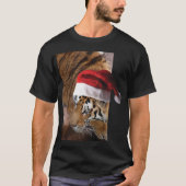 クリスマスのベンガルトラ Tシャツ (正面)