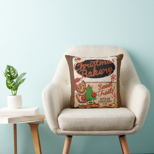 クリスマスのベーカリーのジンジャーブレッドの装飾用クッション クッション (椅子)