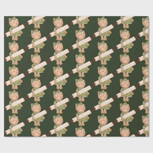 クリスマスのベーキングのジンジャーブレッドによってタイルを張られるパーティーの覆い ラッピングペーパー (フラット)