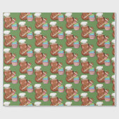 クリスマスのベーキングのジンジャーブレッドの休日のパーティの覆い ラッピングペーパー (フラット)