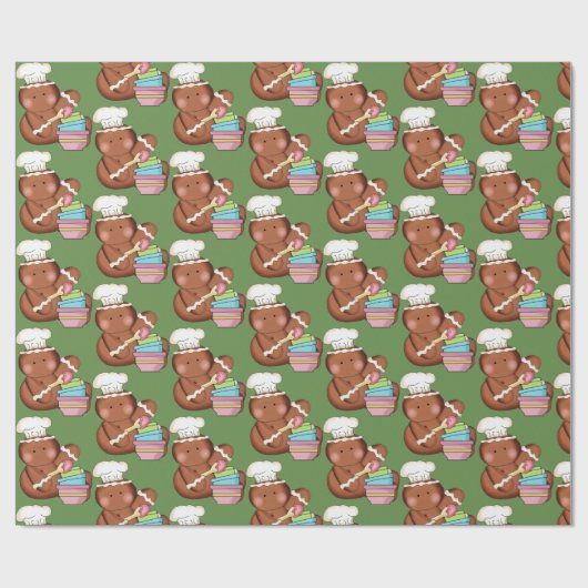 クリスマスのベーキングのジンジャーブレッドの休日のパーティの覆い ラッピングペーパー (フラット)