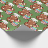 クリスマスのベーキングのジンジャーブレッドの休日のパーティの覆い ラッピングペーパー (角)