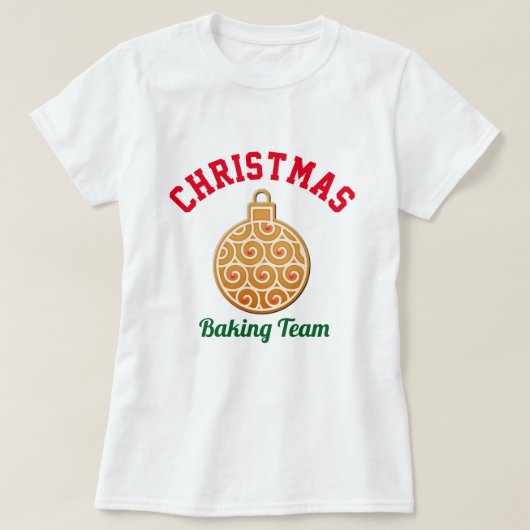 クリスマスのベーキングのチーム Tシャツ (デザイン正面)