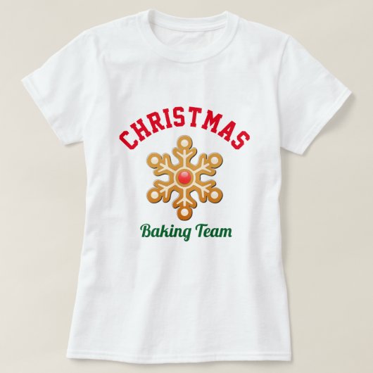 クリスマスのベーキングのチーム Tシャツ (デザイン正面)