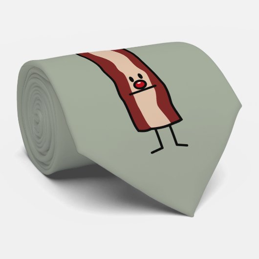 クリスマスのベーコンのトナカイのストリップの休日の赤の鼻 ネクタイ (ロール)