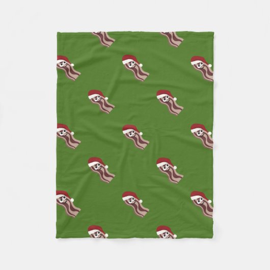 クリスマスのベーコン フリースブランケット (正面)