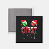 クリスマスのペアのどんぐり 1 マグネット (正面/裏面)