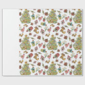 クリスマスのペイズリー ラッピングペーパー (フラット)