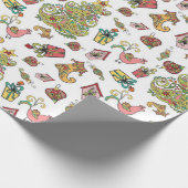 クリスマスのペイズリー ラッピングペーパー (角)