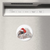 クリスマスのペキニーズ マグネット (インサイチュ (食洗機))