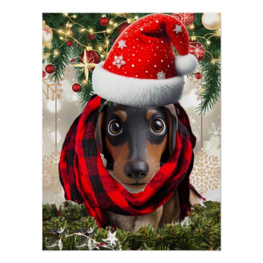 クリスマスのペットの写真からの肖像画 ポスター (正面)